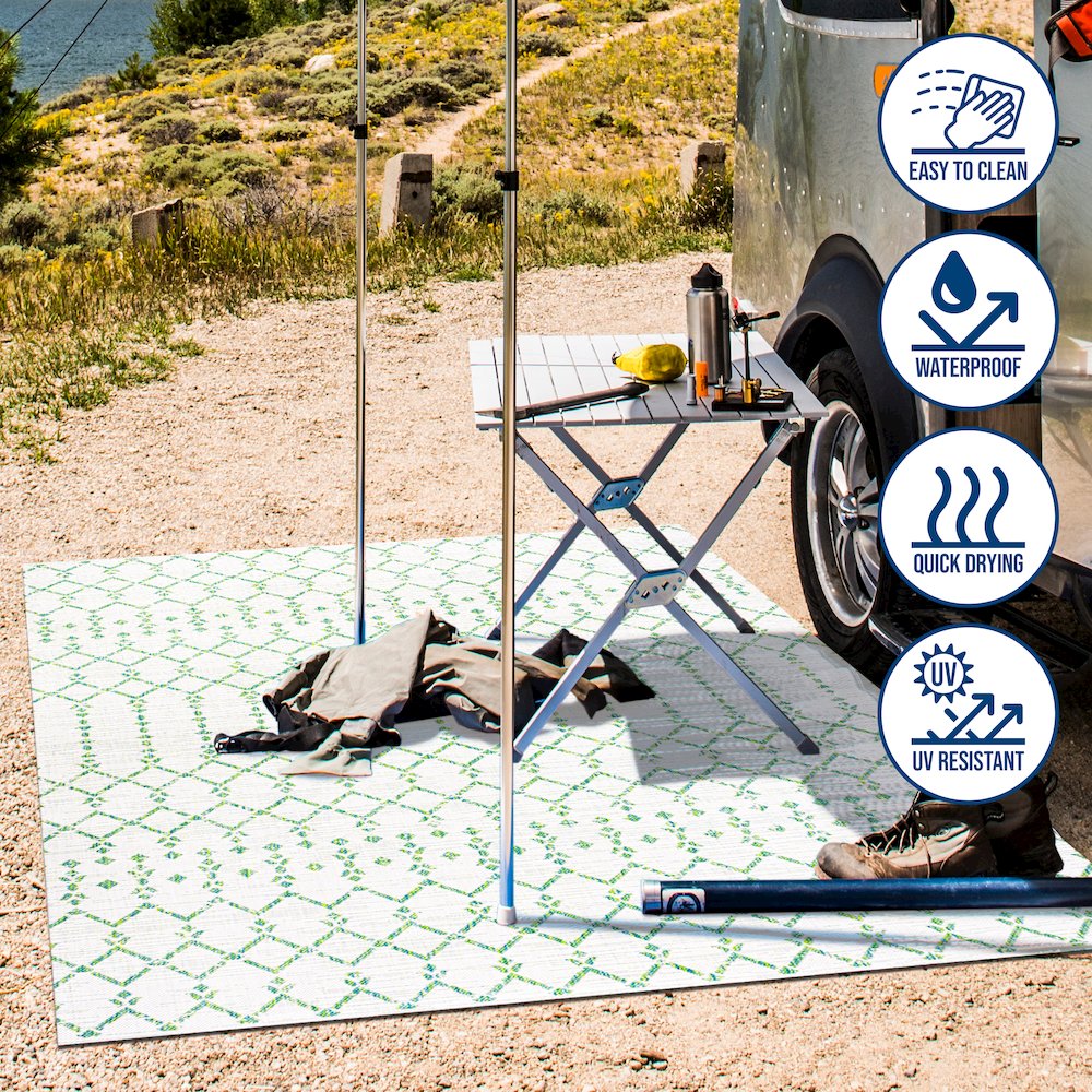 Ourika Moroccan Geometric Textured Weave Indoor/Outdoor Area Rug