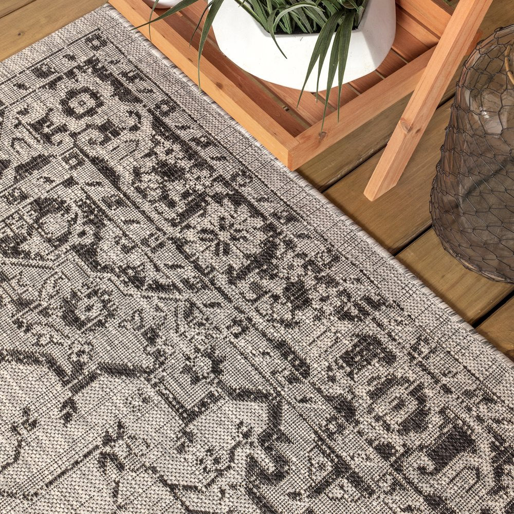 Rozetta Boho Medallion Textured Weave Indoor/Outdoor Area Rug