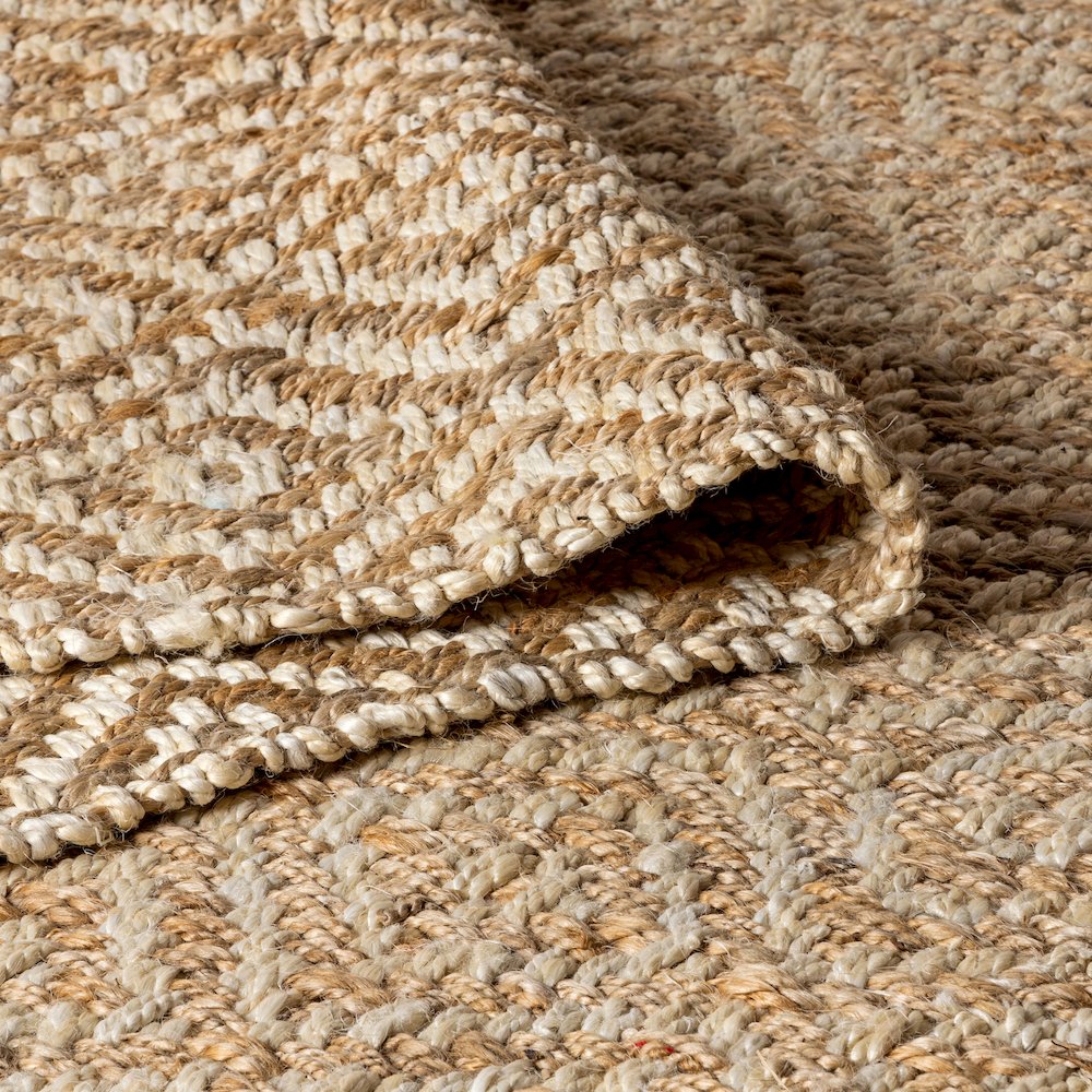 Hira Hand Woven Diamond Chunky Jute Area Rug