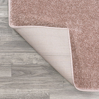 Haze Solid Low Pile Area Rug Pink