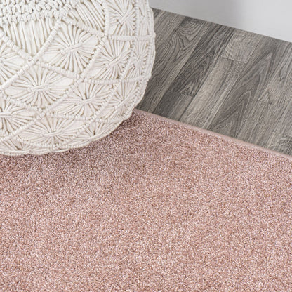 Haze Solid Low Pile Area Rug Pink