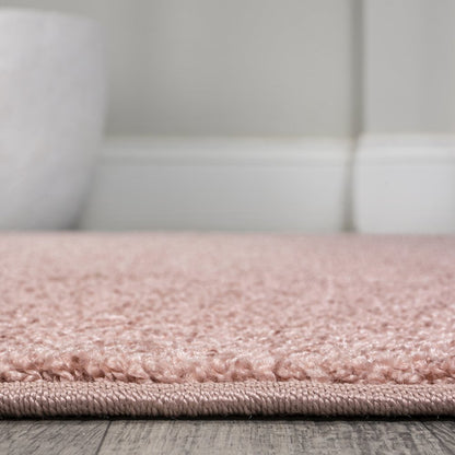 Haze Solid Low Pile Area Rug Pink