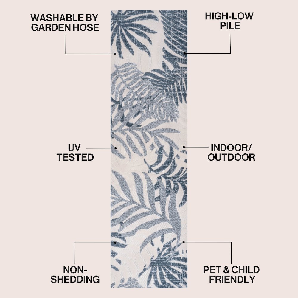Tropics Palm Leaves Indoor/Outdoor Runner Rug