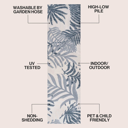 Tropics Palm Leaves Indoor/Outdoor Runner Rug