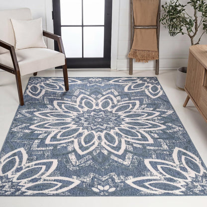 Flora Abstract Bold Mandala High-Low Indoor/Outdoor Area Rug