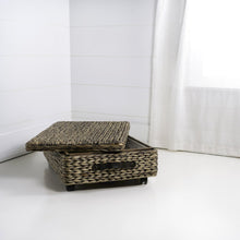 Chett Minimalist Hand-Woven Hyacinth/Wood Underbed Storage Bin