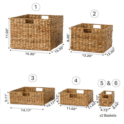 Traditional Assorted Hand-Woven Hyacinth/Iron Baskets