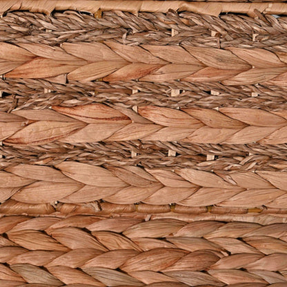 Classic Farmhouse Handwoven Hyacinth Storage Baskets with Handles and Lids