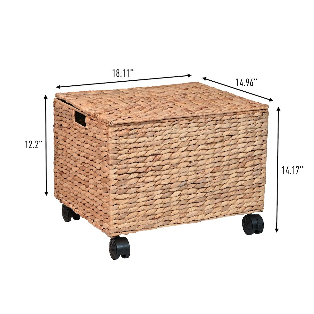 Ashton Classic Farmhouse Handwoven Hyacinth Rolling Filing Basket