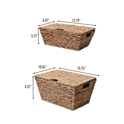 Wilder Classic Farmhouse Woven Hyacinth Rectangular Storage Baskets