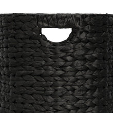 Avery Hyacinth Cylinder Nesting Baskets with Handles, Black (Set of 3)
