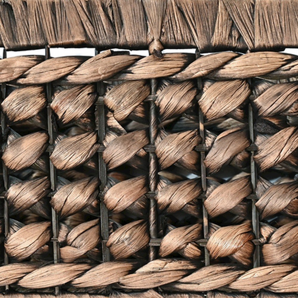 Hayden Bohemian Cottage Handwoven Hyacinth Rectangular Nesting Baskets
