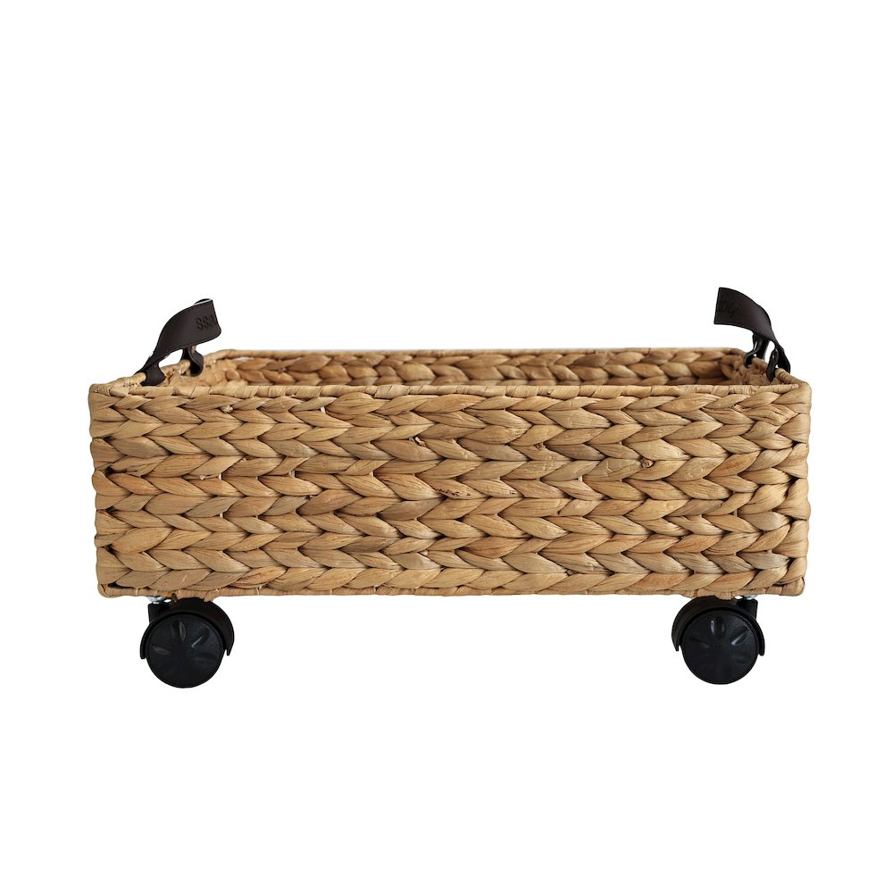 Adaline 18.11" Rectangular Underbed Storage Bin with Wheels and Handles, Natural