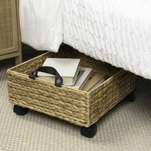 Adaline 18.11" Rectangular Underbed Storage Bin with Wheels and Handles, Natural