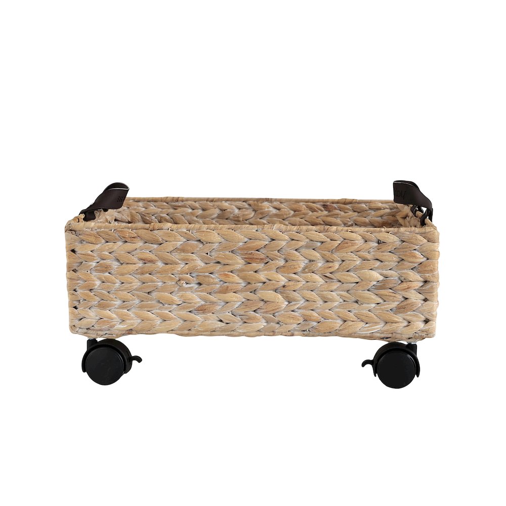 18.11" Rectangular Underbed Storage Bin with Wheels and Handles, White Wash