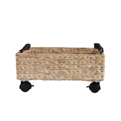 18.11" Rectangular Underbed Storage Bin with Wheels and Handles, White Wash