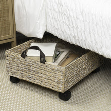 18.11" Rectangular Underbed Storage Bin with Wheels and Handles, White Wash