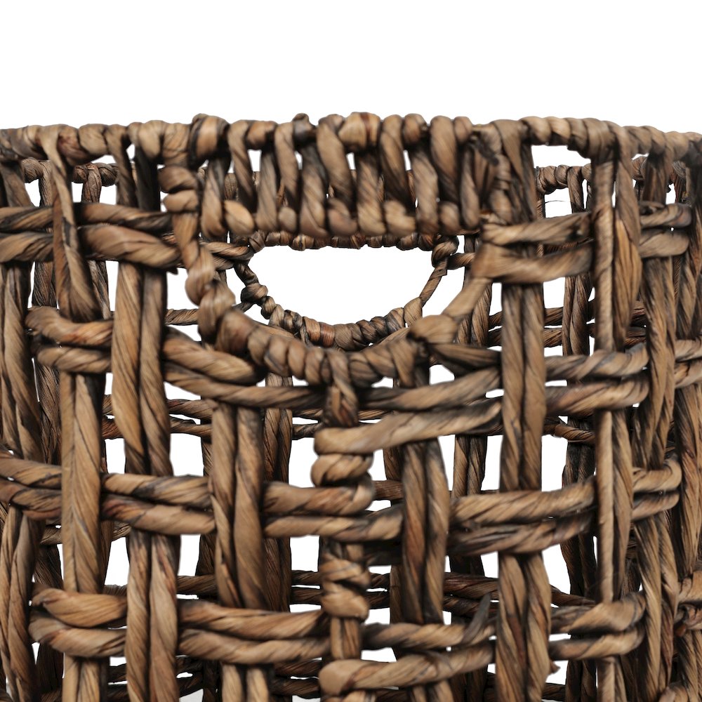 Lasuna Water Hyacinth Checker Weave Nesting Baskets, Brown (Set of 3)