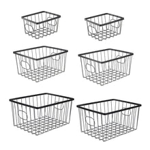 Camden Vintage Handmade Wire Metal Nesting Storage Baskets, Black (Set of 6)