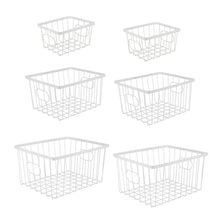Camden Vintage Handmade Wire Metal Nesting Storage Baskets, White (Set of 6)