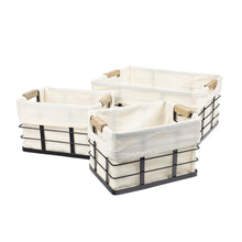 Callan Vintage Handmade Wire Metal Nesting Storage Baskets, Black (Set of 3)