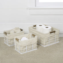 Callan Vintage Handmade Wire Metal Nesting Storage Baskets, White (Set of 3)