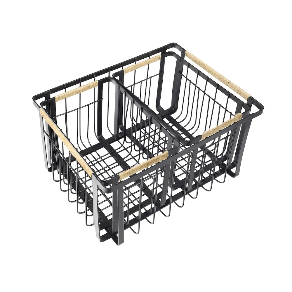 Vintage Farmhouse Handmade Wire Metal Nesting Storage Baskets, Black (Set of 3)