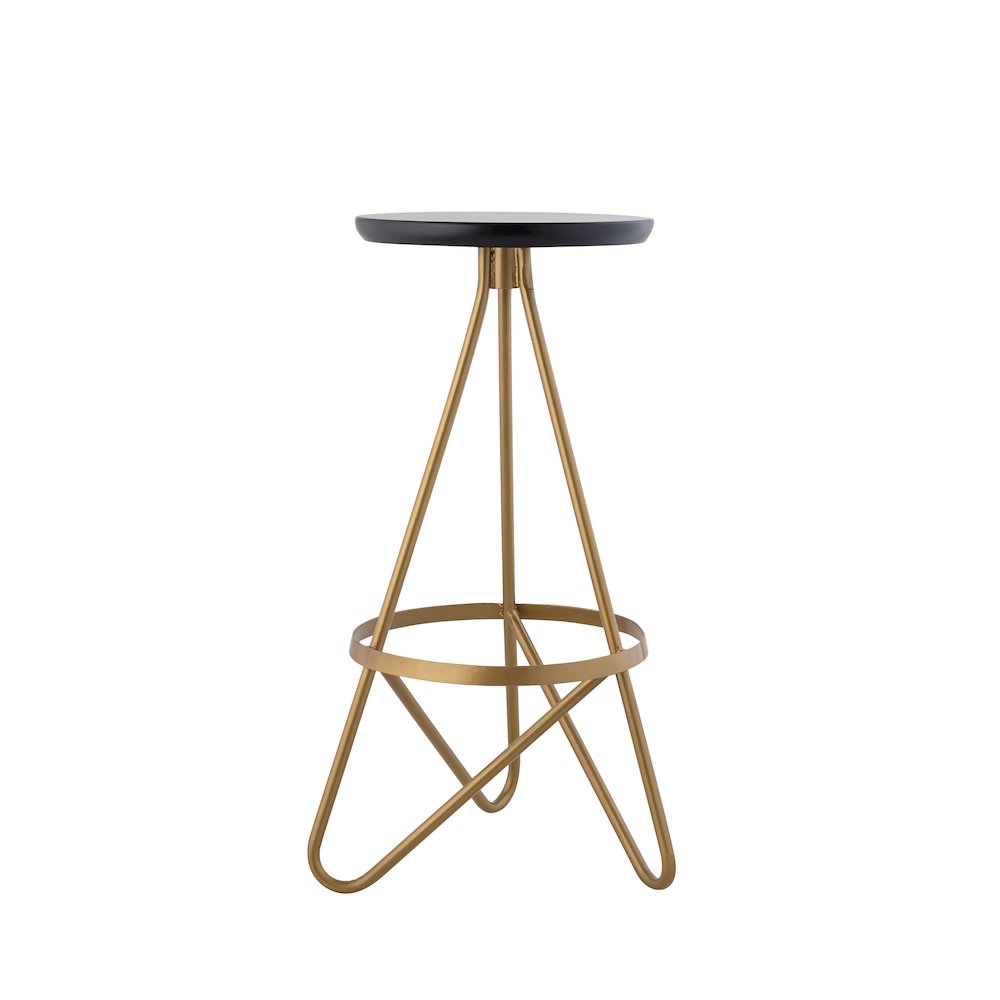 Spiroa 30" Modern Black & Gold Metal Backless Bar Stool