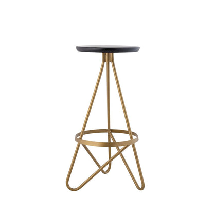 Spiroa 30" Modern Black & Gold Metal Backless Bar Stool