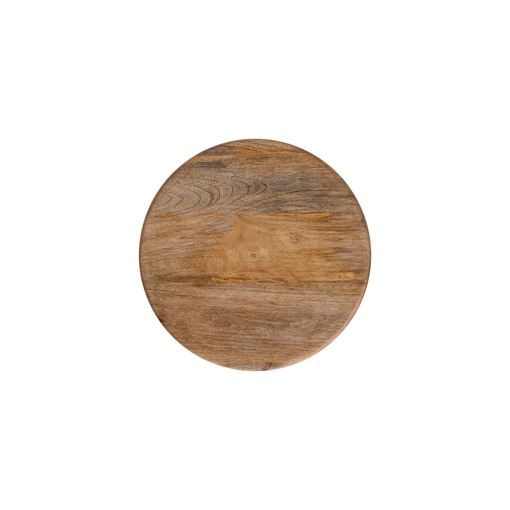 Spiroa 30" Modern Natural Brown & Black Wood Backless Bar Stool