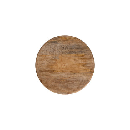 Spiroa 30" Modern Natural Brown & Black Wood Backless Bar Stool