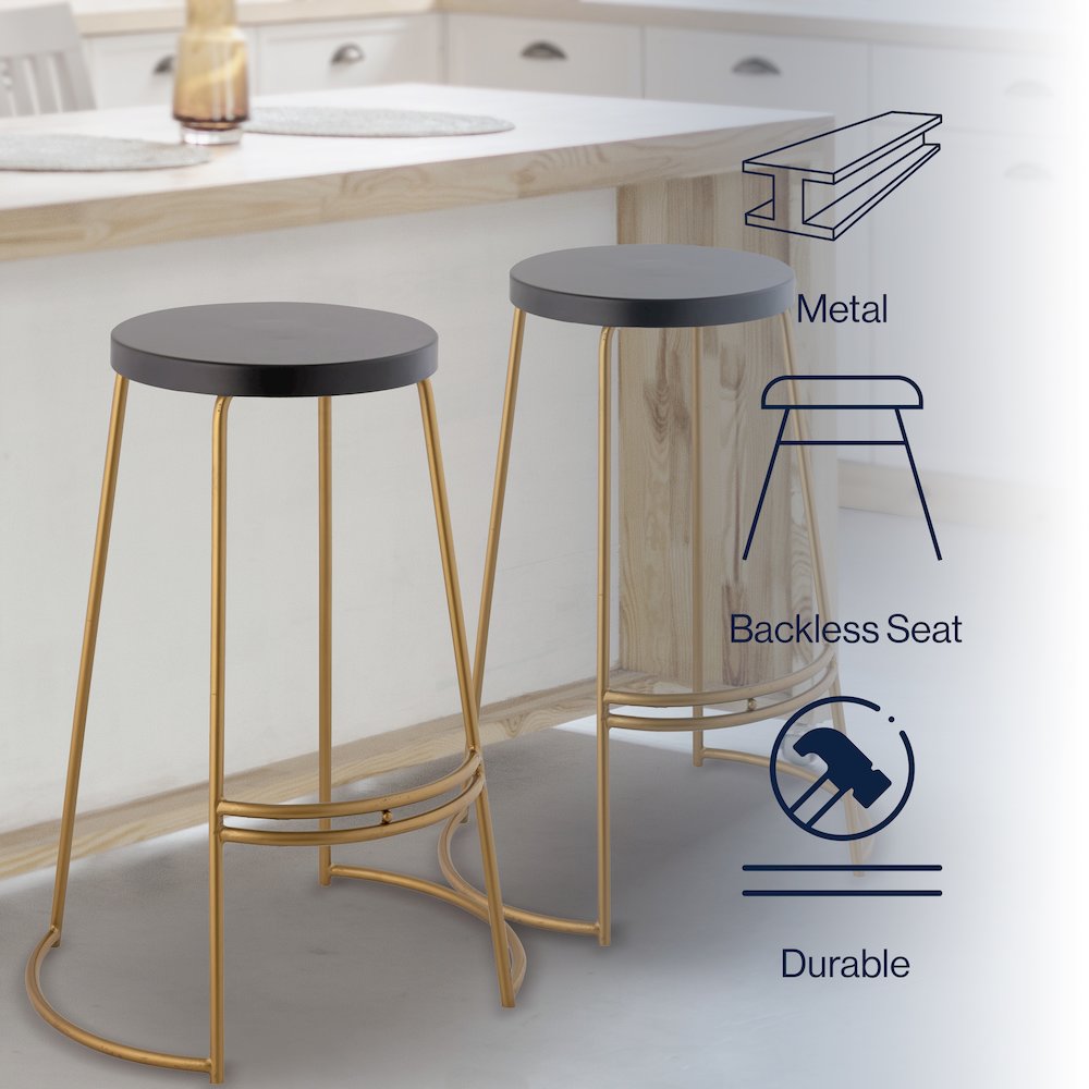 Hula Modern 28.75" Backless Metal Bar Stool