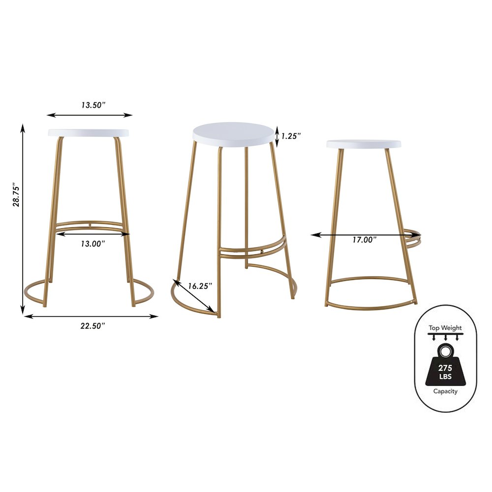 Hula Modern 28.75" Backless Metal Bar Stool
