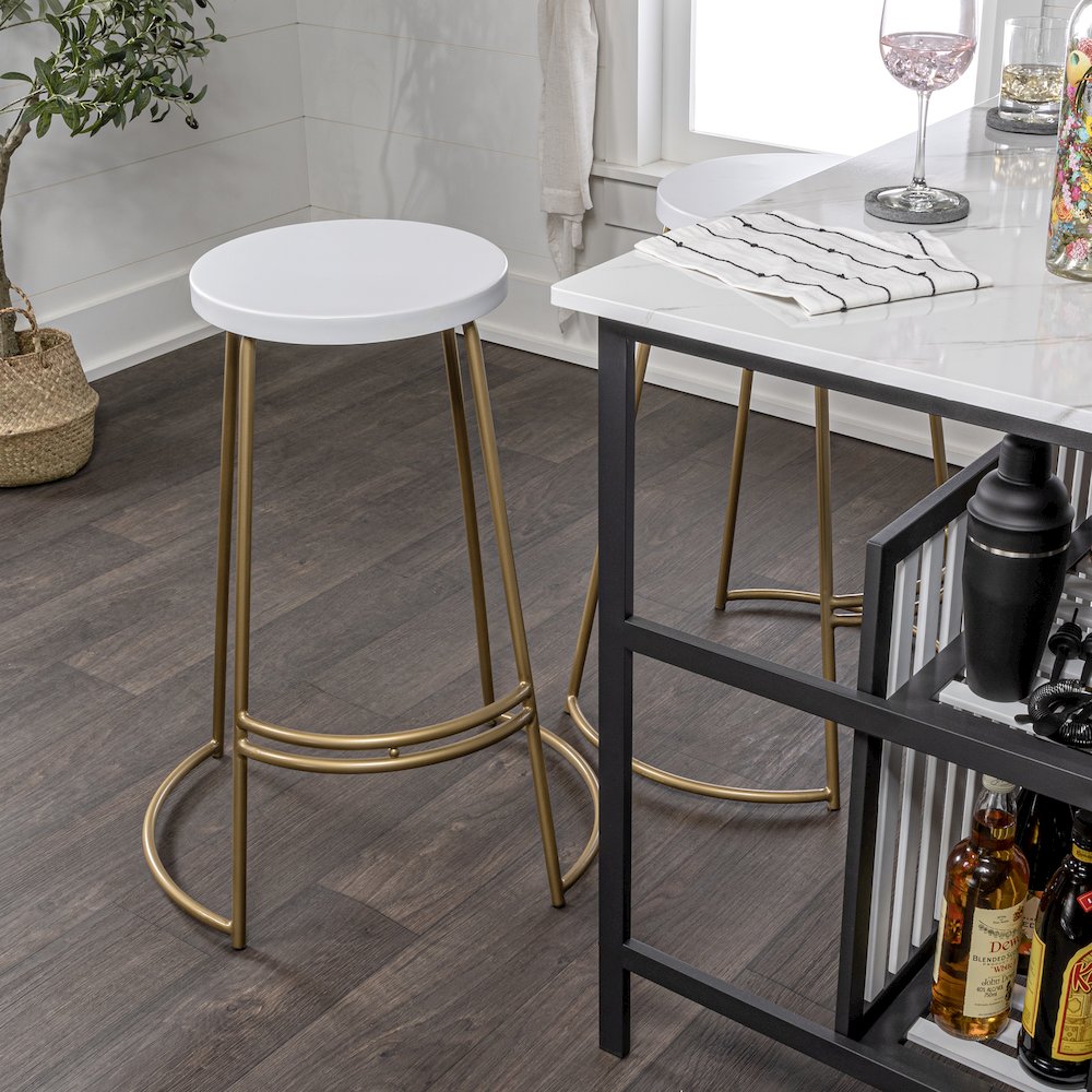 Hula Modern 28.75" Backless Metal Bar Stool