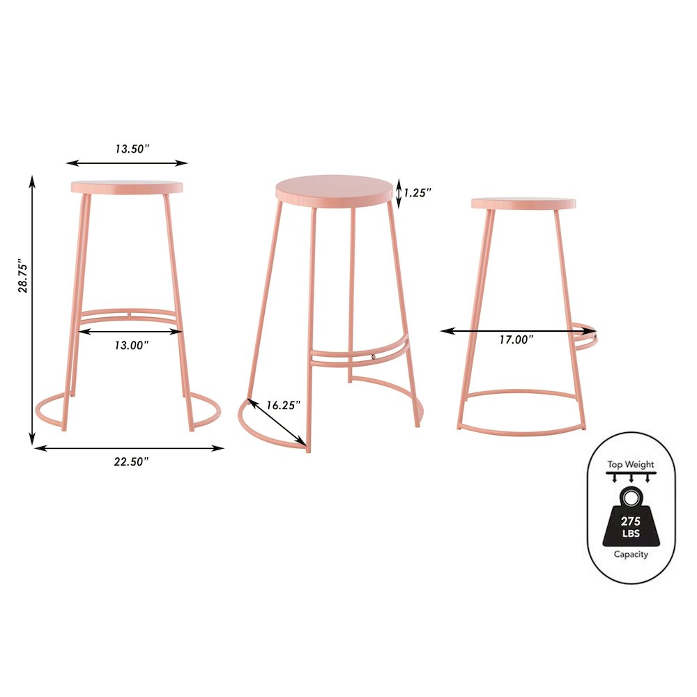 Hula Modern 28.75" Backless Metal Bar Stool