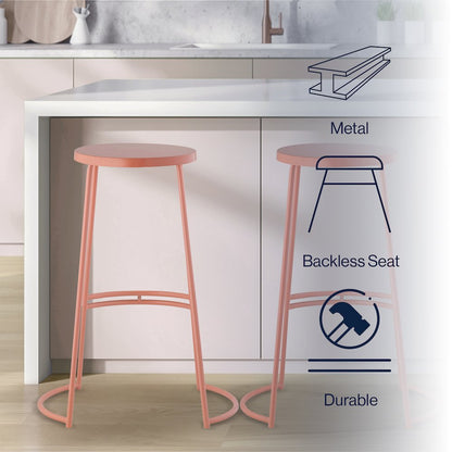 Hula Modern 28.75" Backless Metal Bar Stool