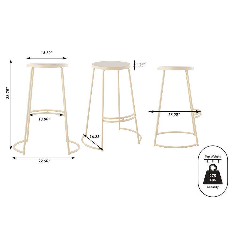 Hula Modern 28.75" Backless Metal Bar Stool