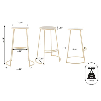 Hula Modern 28.75" Backless Metal Bar Stool