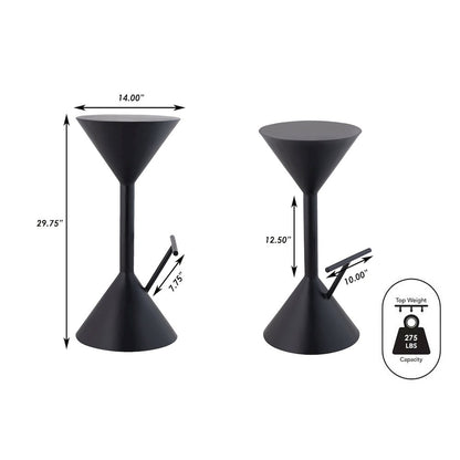 Chronos 29.75" Modern Sculptural Hourglass Backless Metal Bar Stool