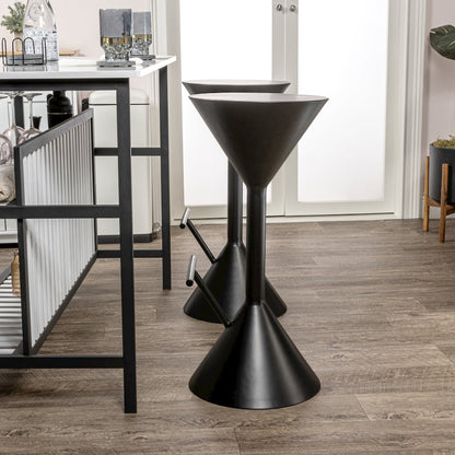 Chronos 29.75" Modern Sculptural Hourglass Backless Metal Bar Stool