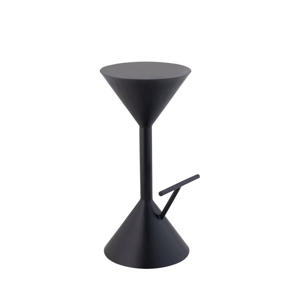 Chronos 29.75" Modern Sculptural Hourglass Backless Metal Bar Stool