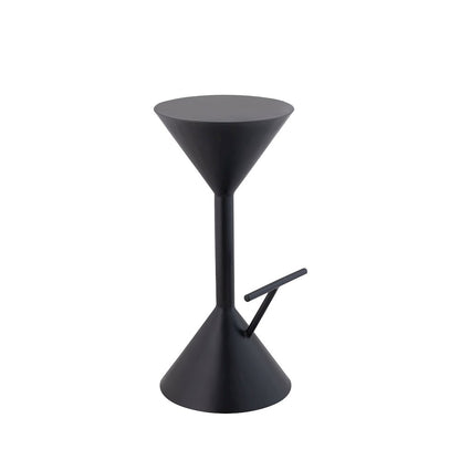 Chronos 29.75" Modern Sculptural Hourglass Backless Metal Bar Stool