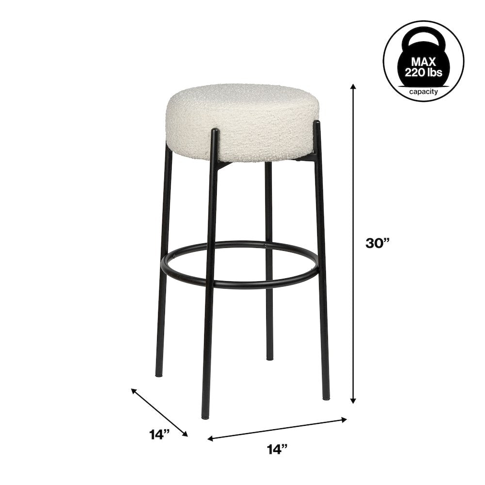 Paola 30" Industrial Round Backless Bar Stool