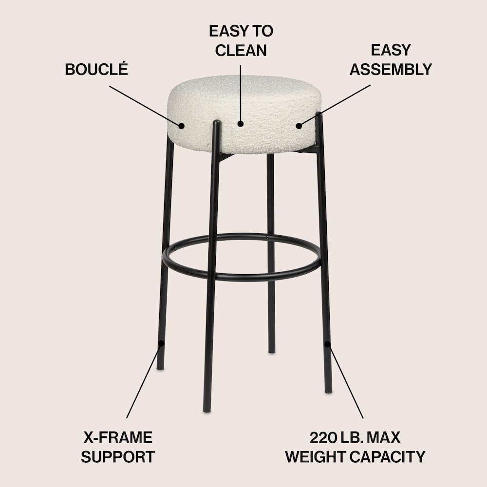 Paola 30" Industrial Round Backless Bar Stool