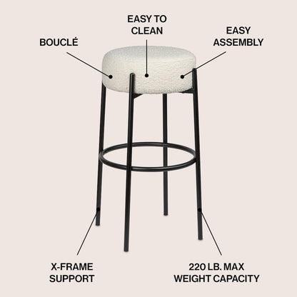 Paola 30" Industrial Round Backless Bar Stool