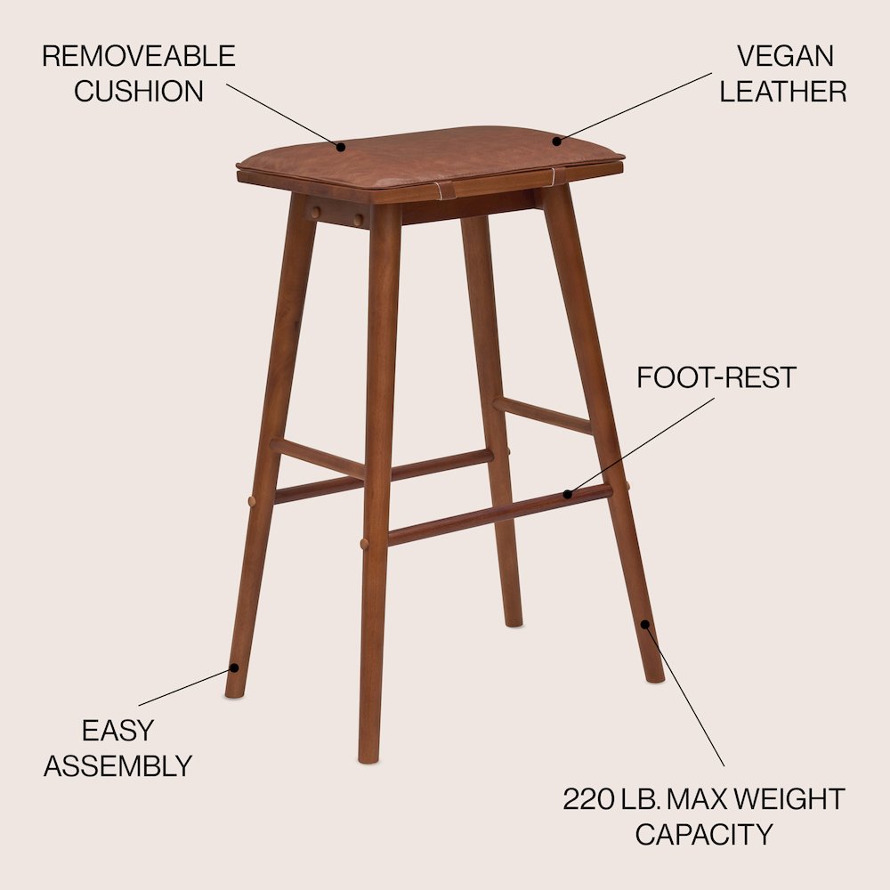 Peroni Mid-Century 30.5" Backless Bar Stool