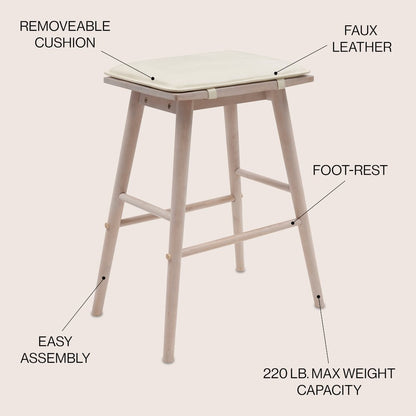 Peroni Mid-Century 30.5" Backless Bar Stool
