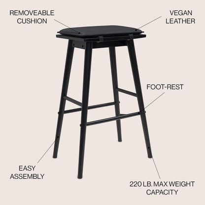 Peroni Mid-Century 30.5" Backless Bar Stool
