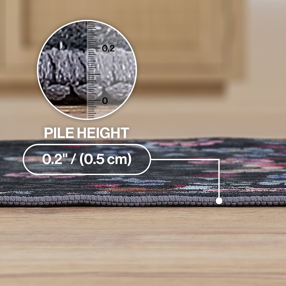 Primrose Art Nouveau Floral Border Dark Green/Multi Runner Rug