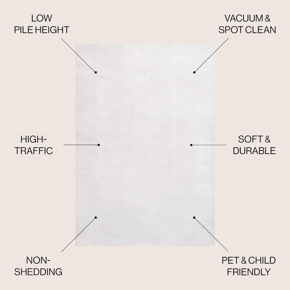 Porter Geometric Art Deco Fan Pattern High-Low Area Rug